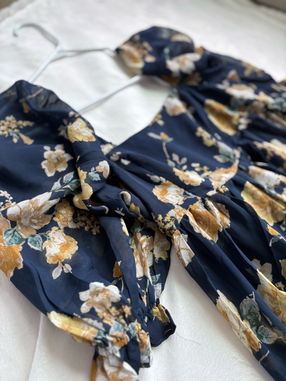 Storia Navy Dress with Yellow Floral Accents